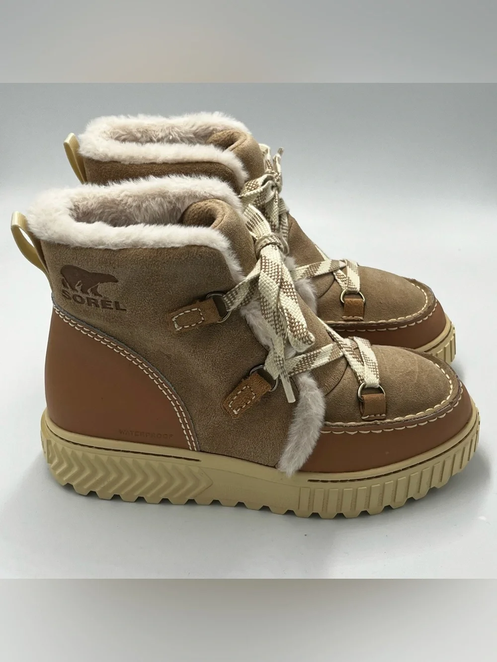 Sorel Ona Ave Alpine Lace-up Boots w Faux Fur Women’s Size 7